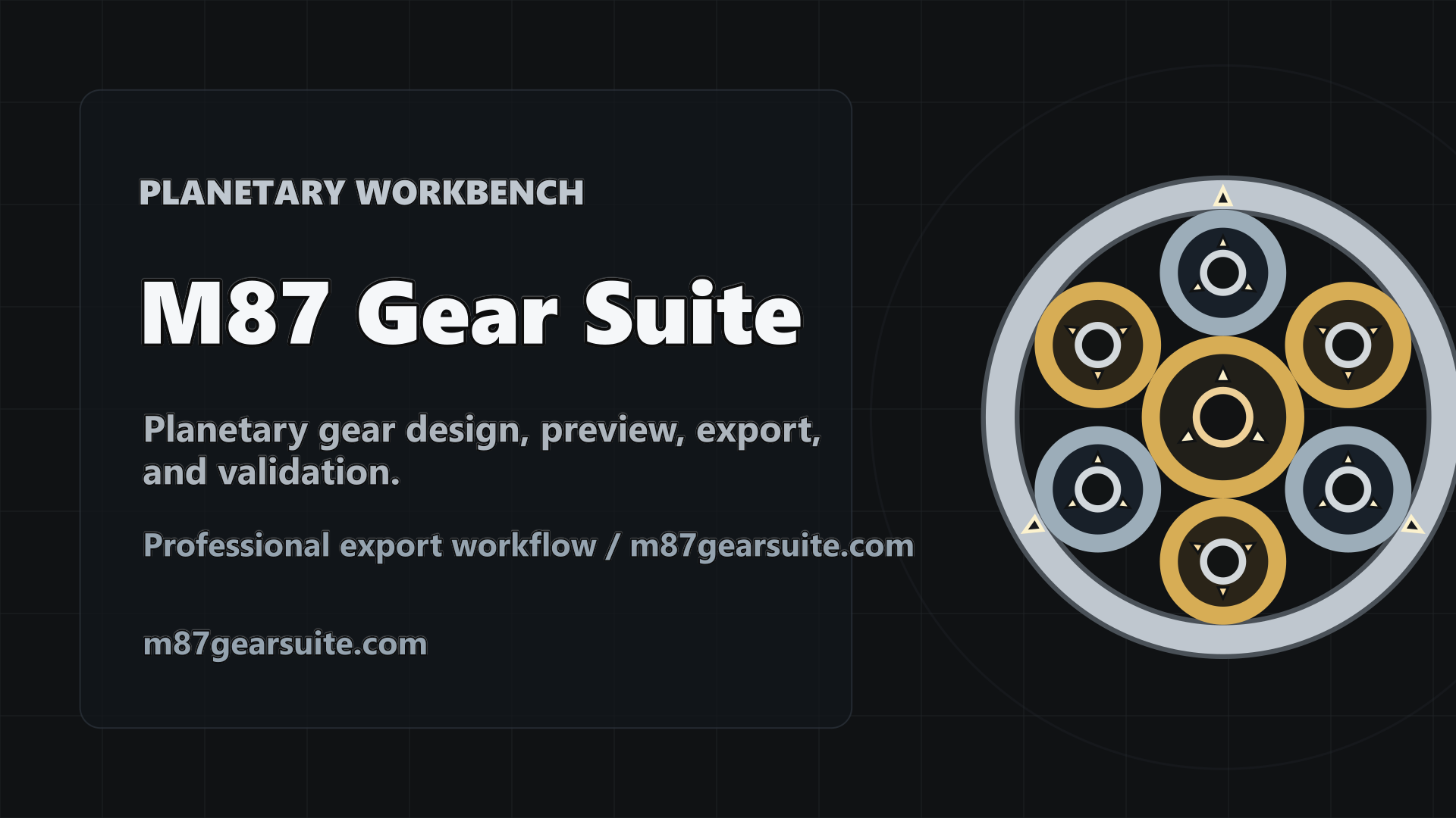 M87GearSuite planetary gear design artwork